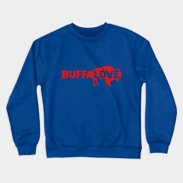Buffalove Vintage Style Distressed Buffalo NY Crewneck Sweatshirt by APSketches